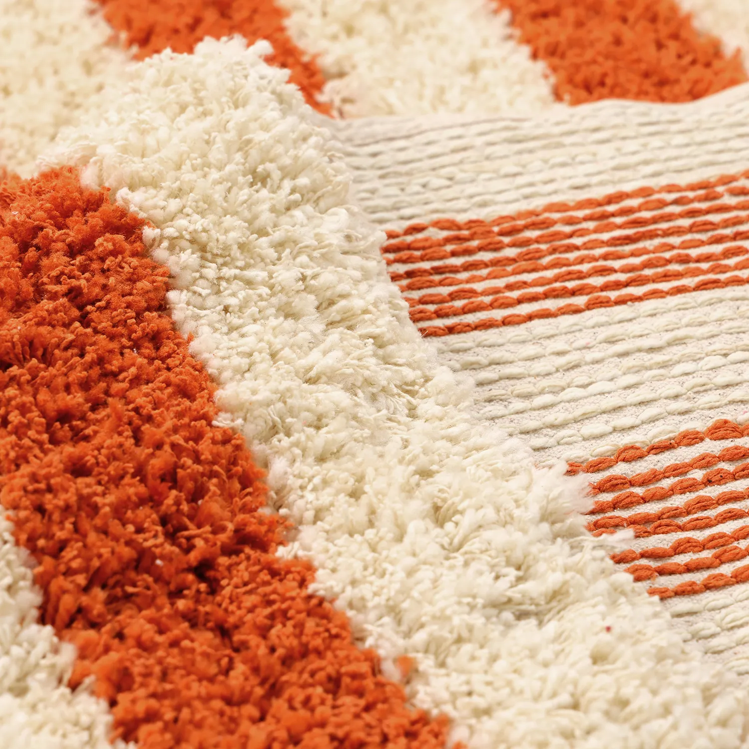 Alfombras de pelo largo - Thira Stripe Cotton Shaggy (amarillo claro/naranja claro)
