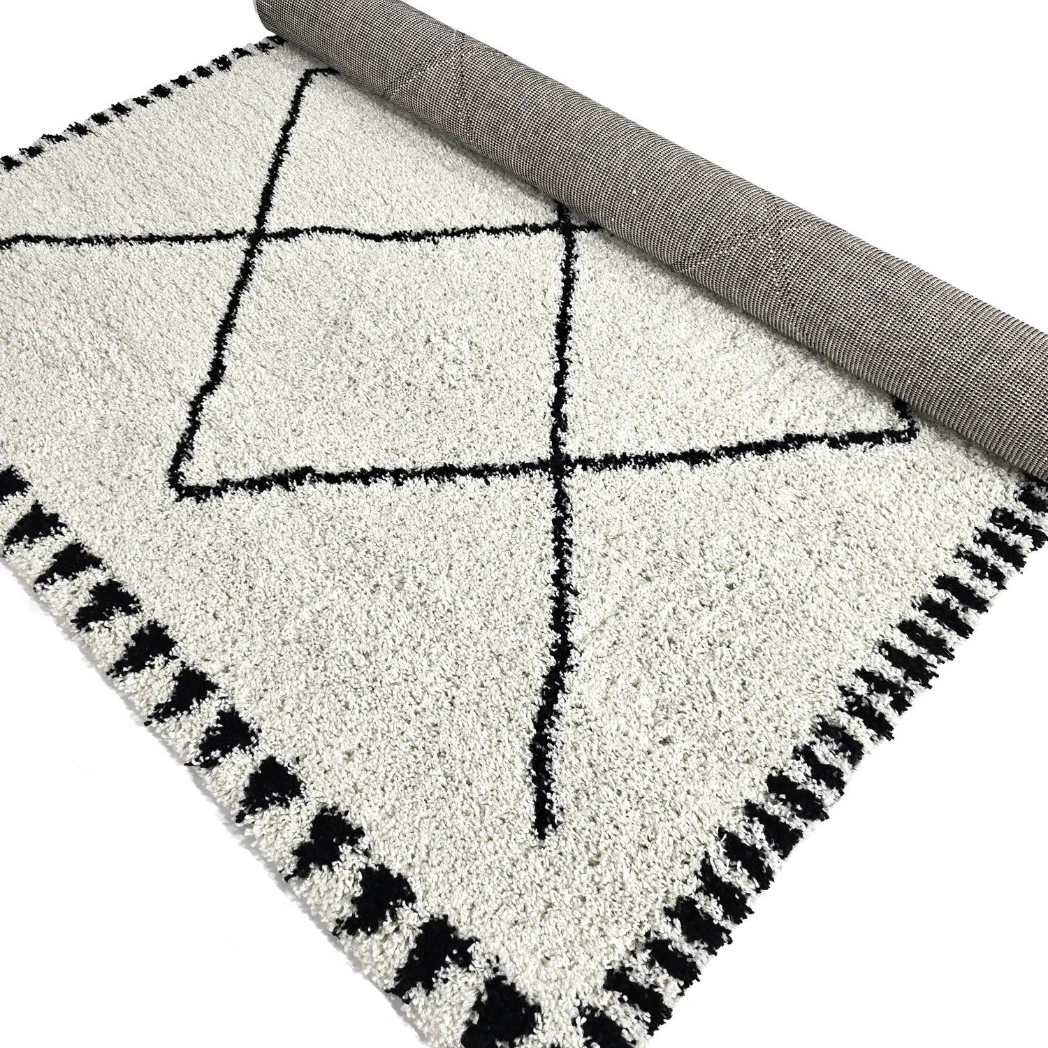 Alfombras de pelo largo - Tiznit (blanco/negro)