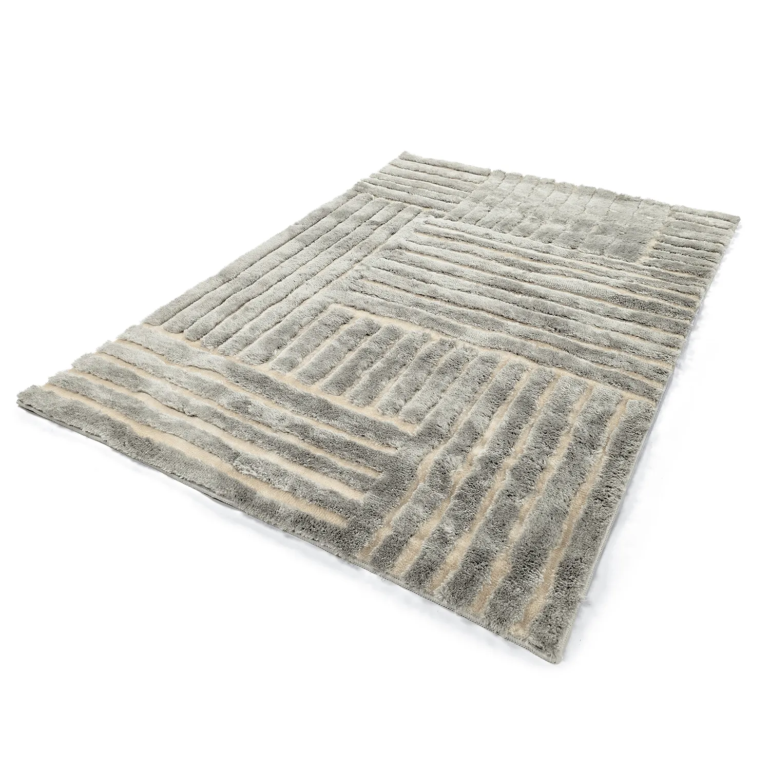 Alfombras de pelo largo - Tyros (crema/gris)