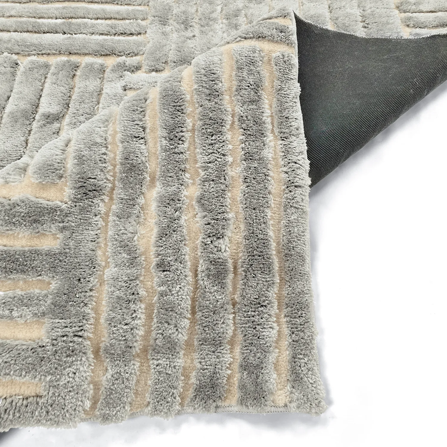 Alfombras de pelo largo - Tyros (crema/gris)