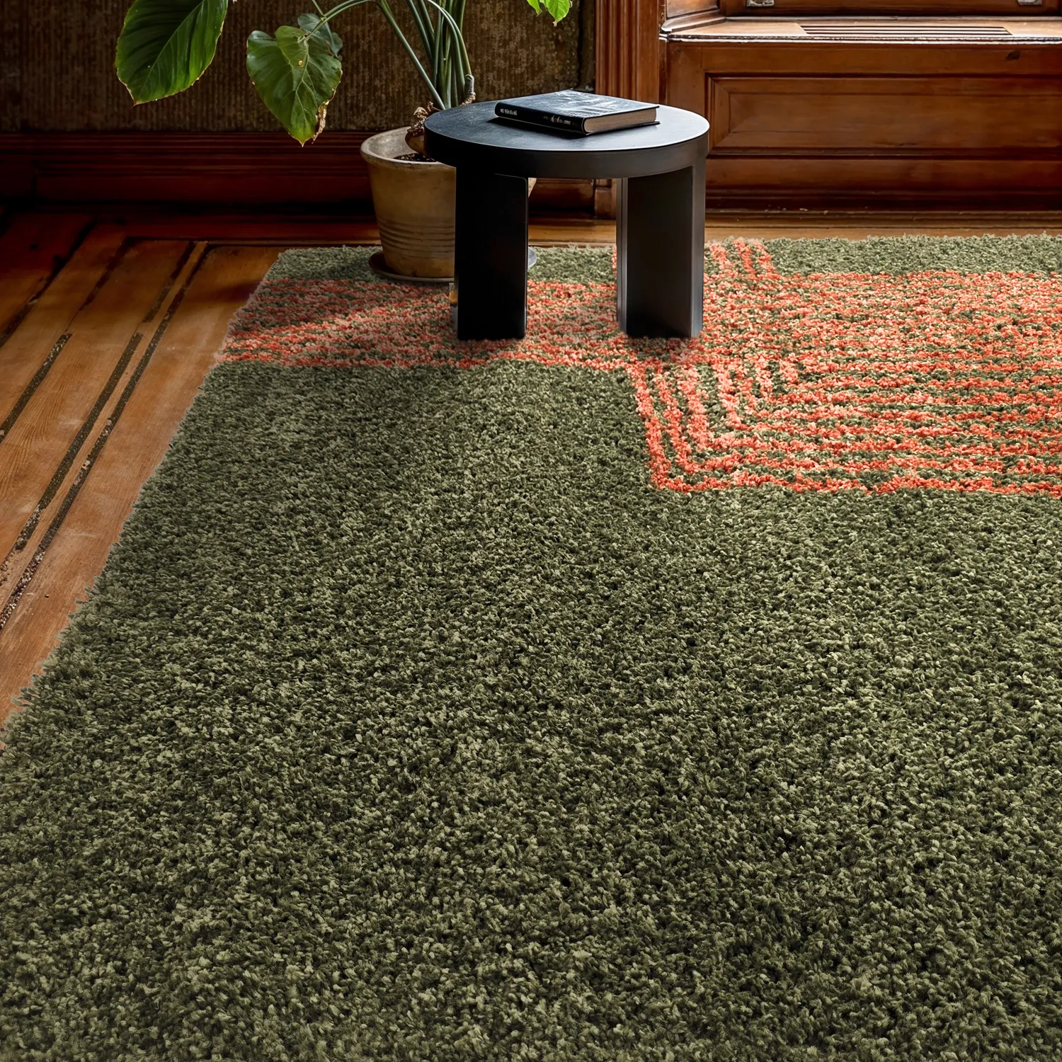 Alfombras de pelo largo - Zagora (verde/naranja)