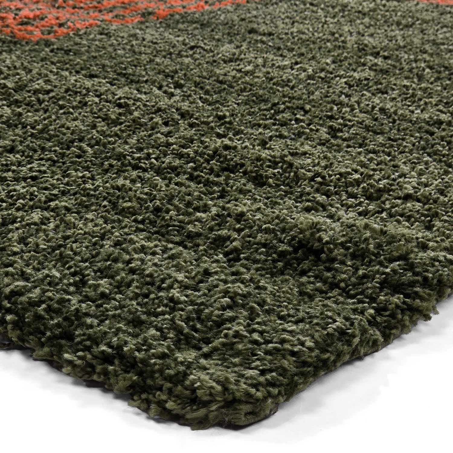 Alfombras de pelo largo - Zagora (verde/naranja)
