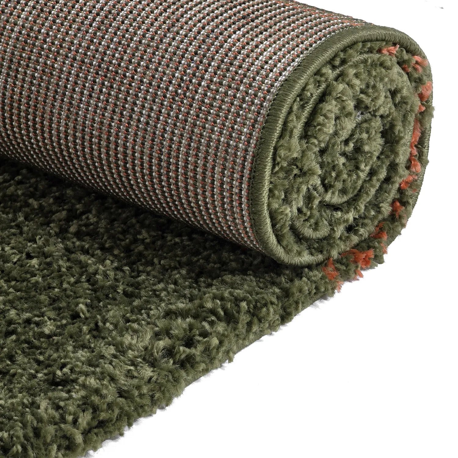 Alfombras de pelo largo - Zagora (verde/naranja)