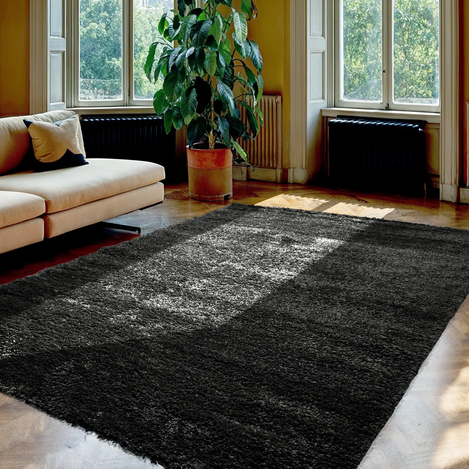 Alfombras de pelo largo - Zoe (negro)