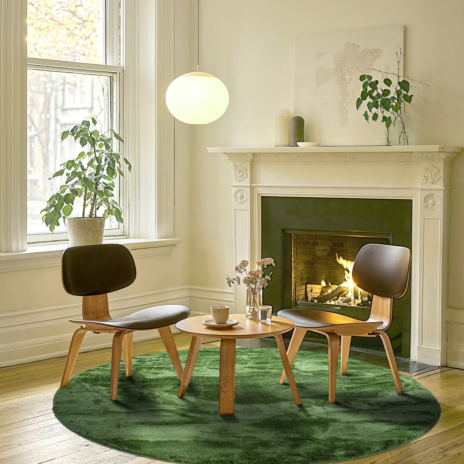 Alfombras redondeadas - Aranga Super Soft Fur (verde oliva)