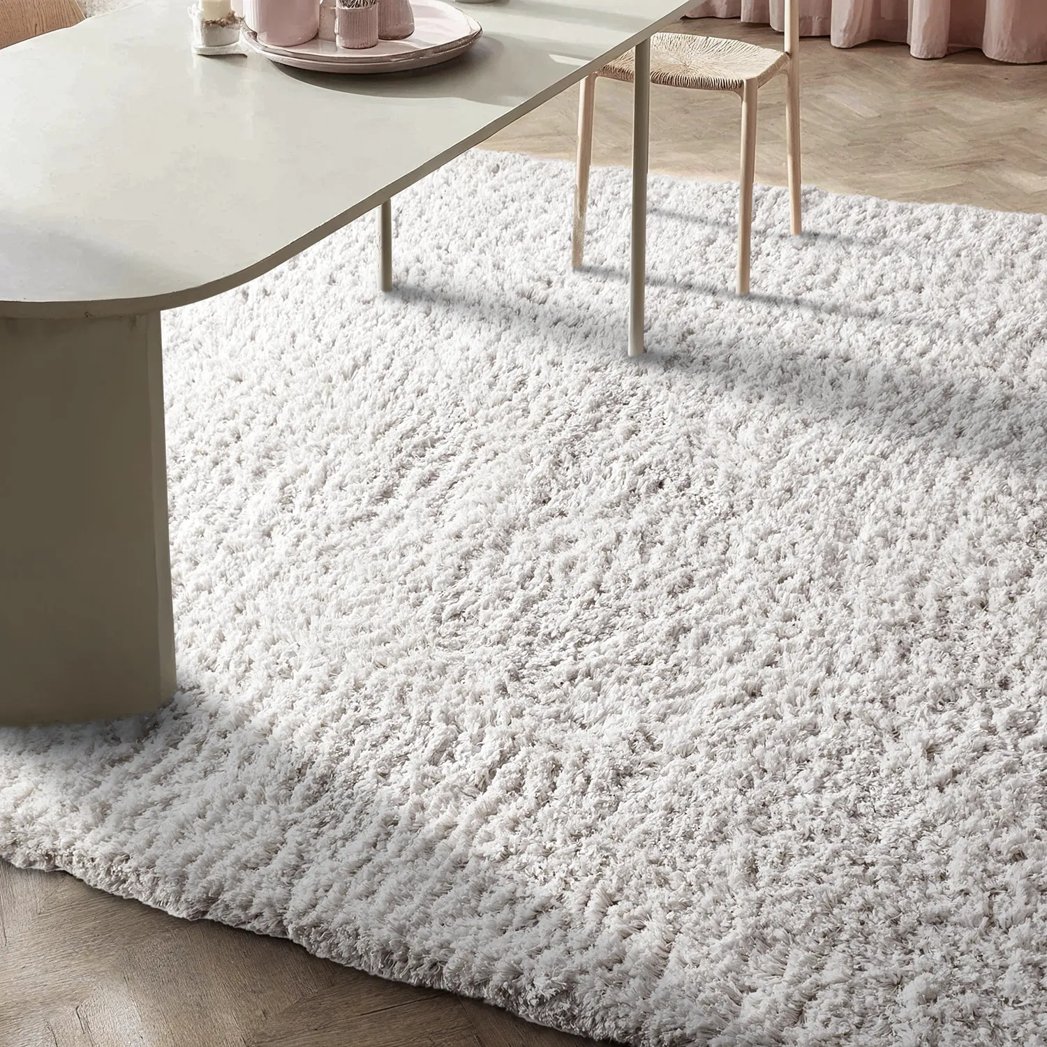 Alfombras de pelo largo - Combarro Solid Cotton Shaggy (crema)