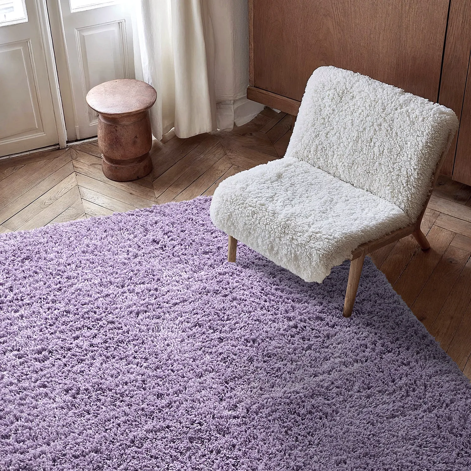 Alfombras de pelo largo - Combarro Solid Cotton Shaggy (violeta claro)
