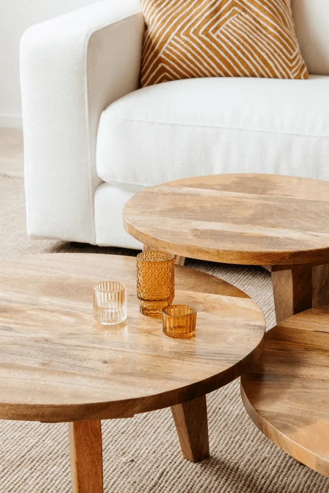 Mesa de café - Vintage - 65 cm round (naturaleza)