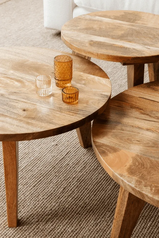 Mesa de café - Vintage - 65 cm round (naturaleza)
