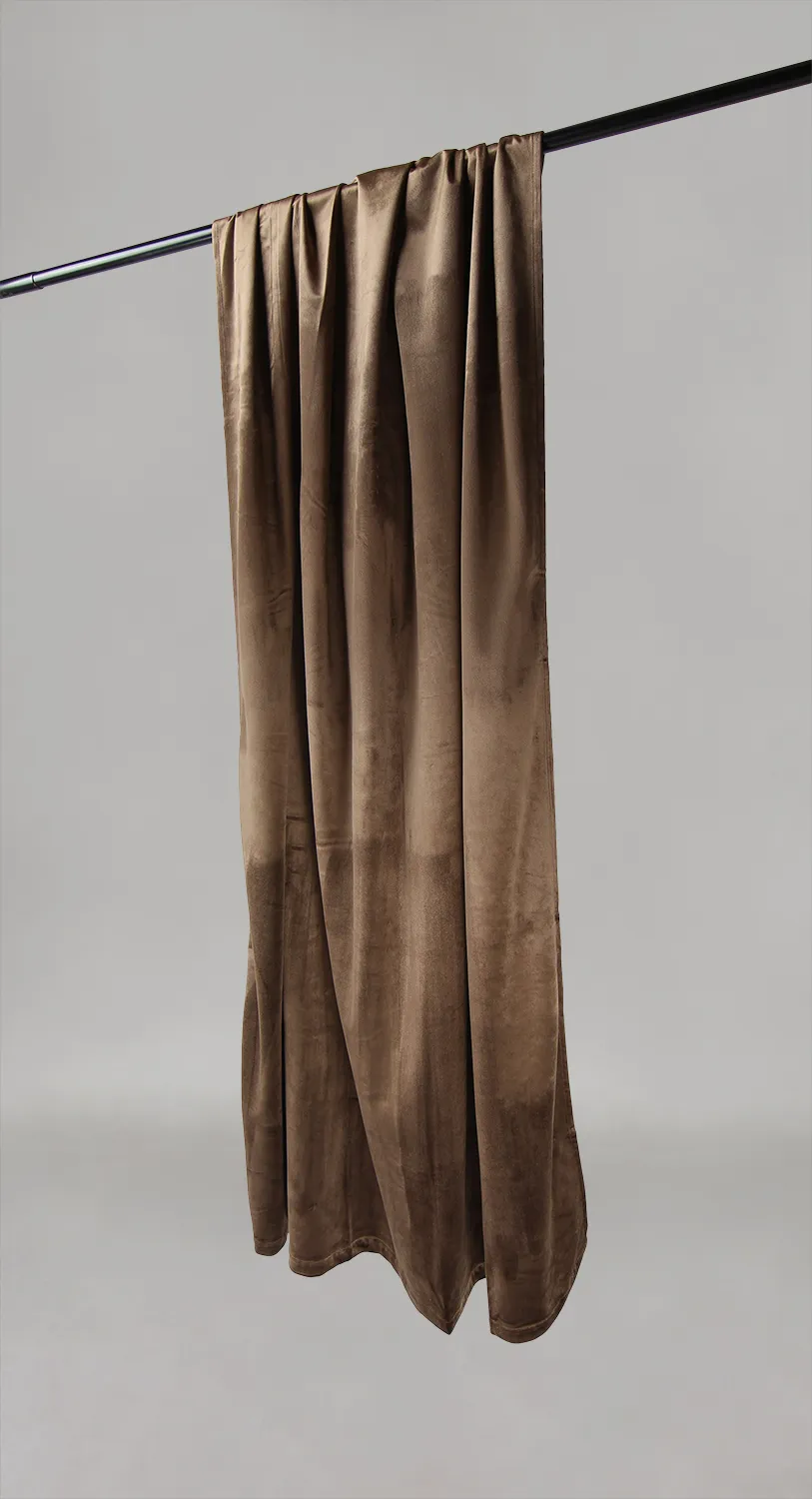 Cortinas - Cortinas de terciopelo Marlyn (marrón)