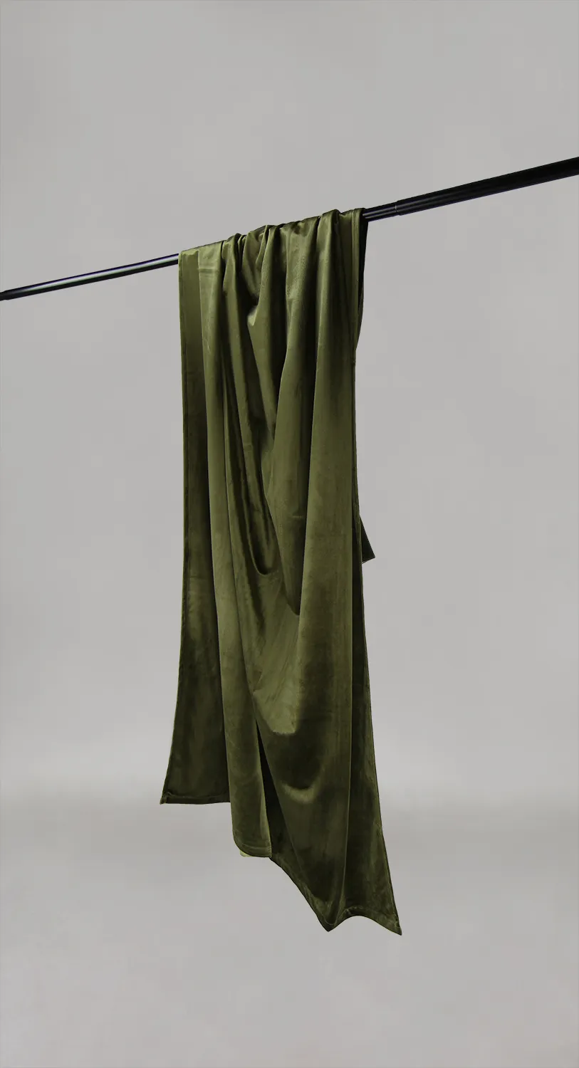 Cortinas - Cortinas de terciopelo Marlyn (bosque verde)