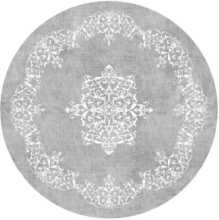 Alfombras redondeadas - Santi (gris/blanco)
