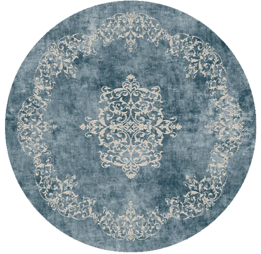 Alfombras redondeadas - Santi (azul/beige)