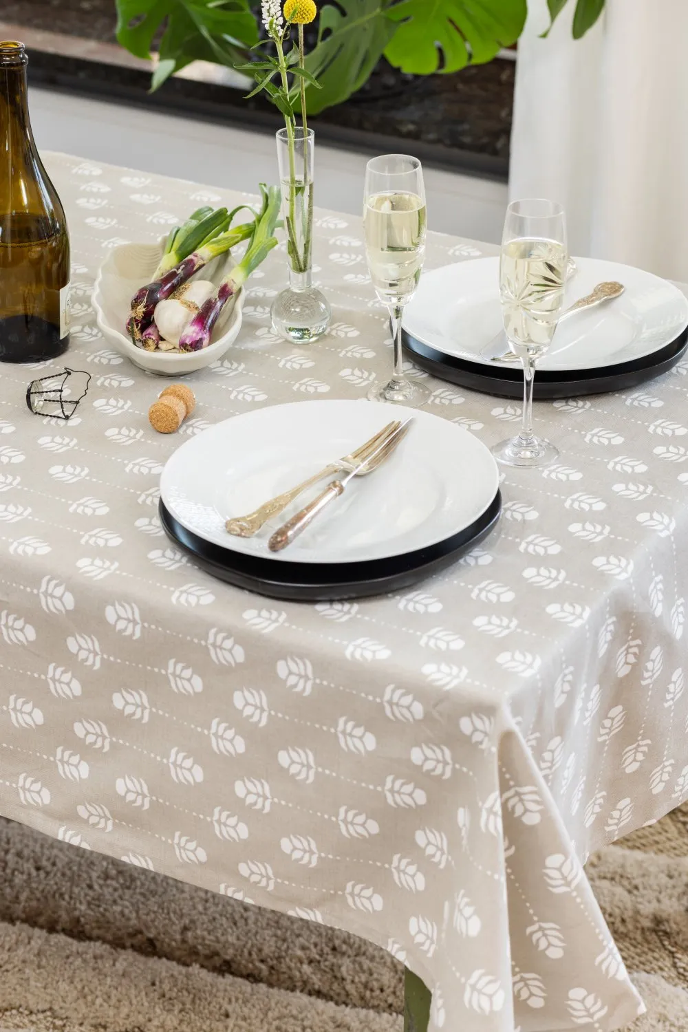 Mantel de algodón Sari (beige)