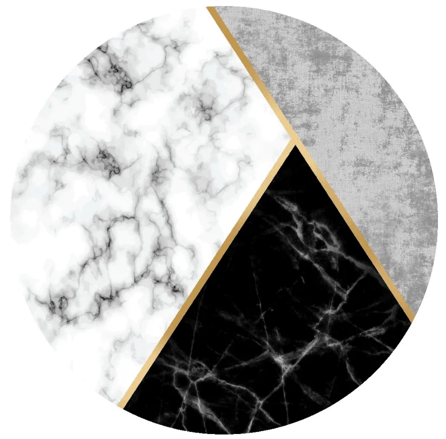 Alfombras redondeadas - Savino (negro/blanco/gris)
