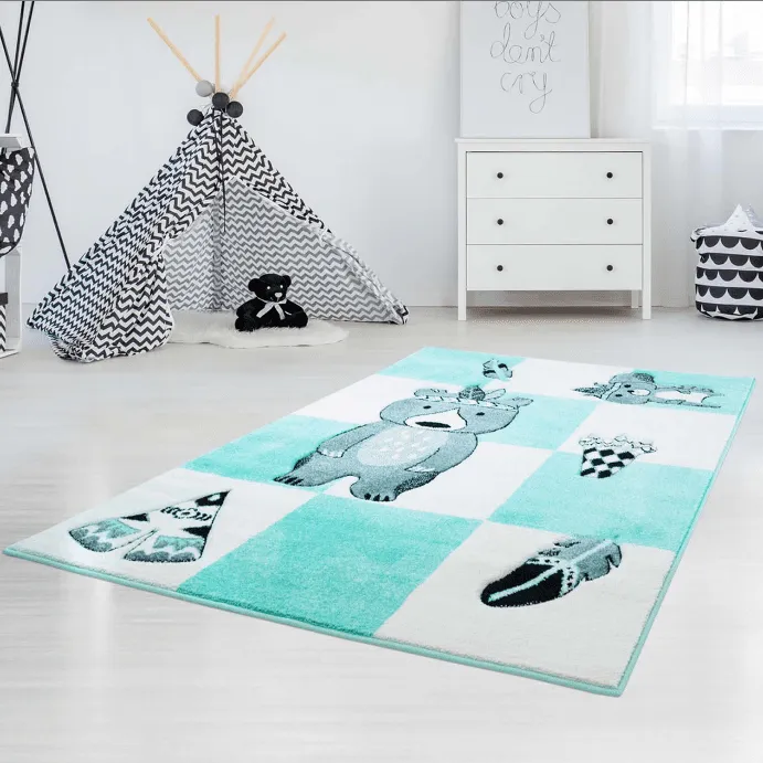 Alfombra infantil - Bueno Indian Bear (turquesa)