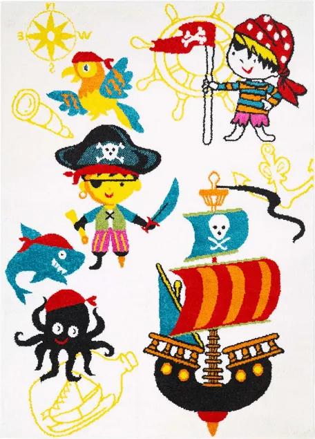 Alfombra infantil - Moda Pirate (blanco)