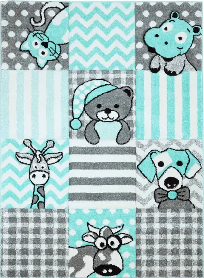 Alfombra infantil - Bueno Animals (turquesa)