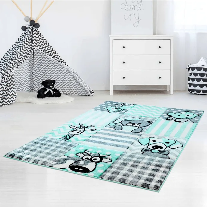 Alfombra infantil - Bueno Animals (turquesa)