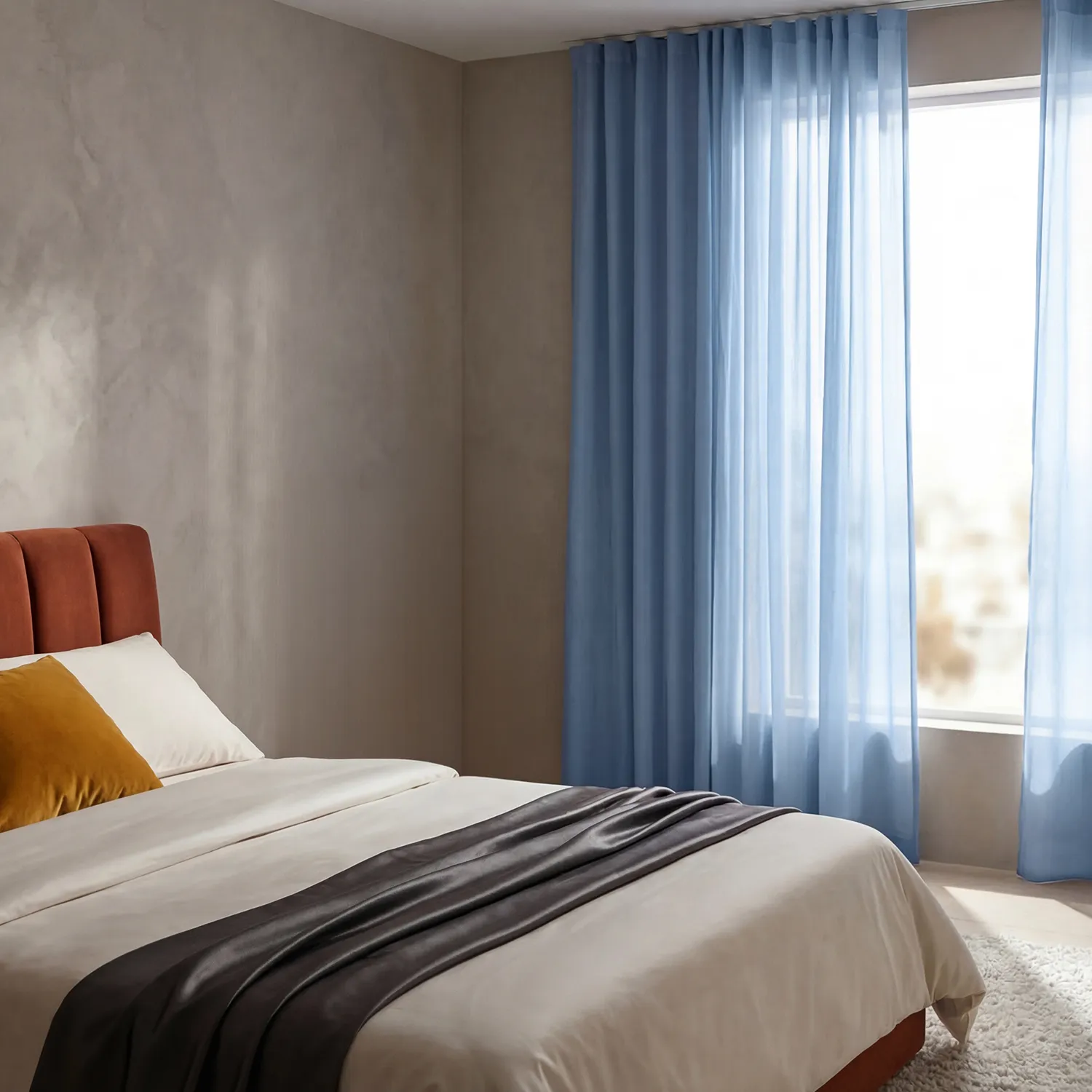 Cortinas Pack de 2 - Cortinas de algodón Selena (azul)