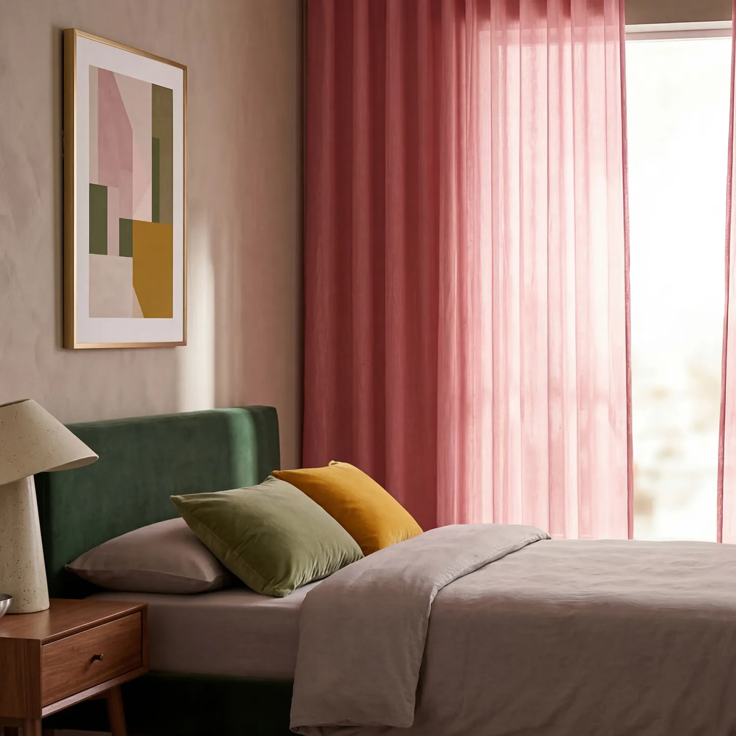 Cortinas Pack de 2 - Cortinas de algodón Selena (terracota)