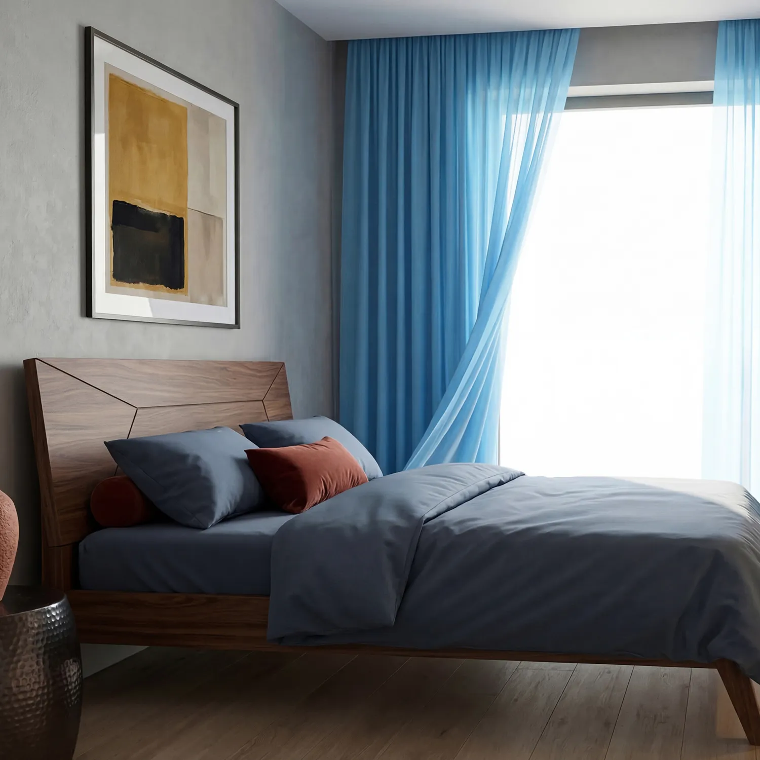 Cortinas Pack de 2 - Cortinas de algodón Selena (turquesa)