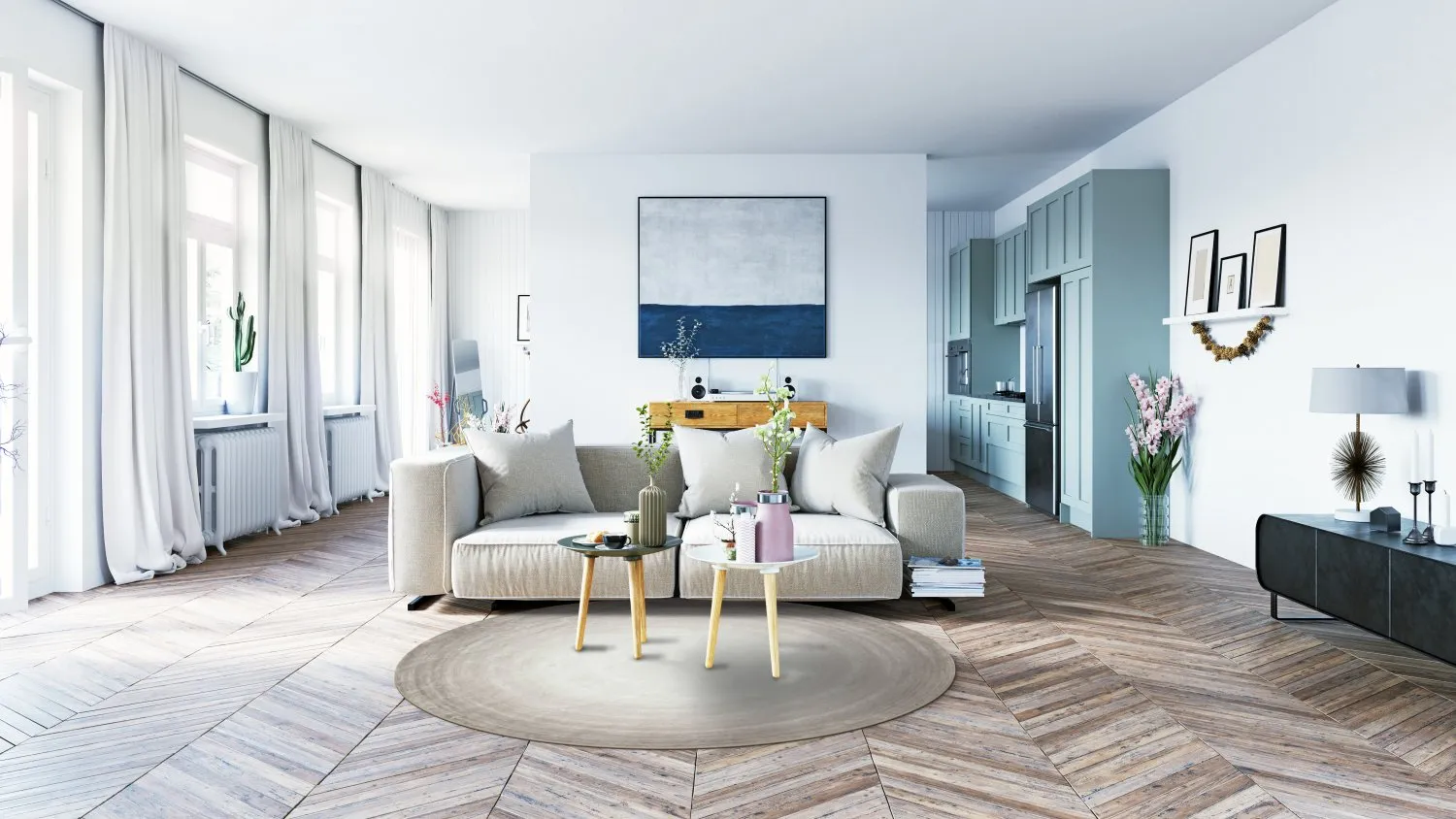 Alfombras redondeadas - Shade (beige/gris)