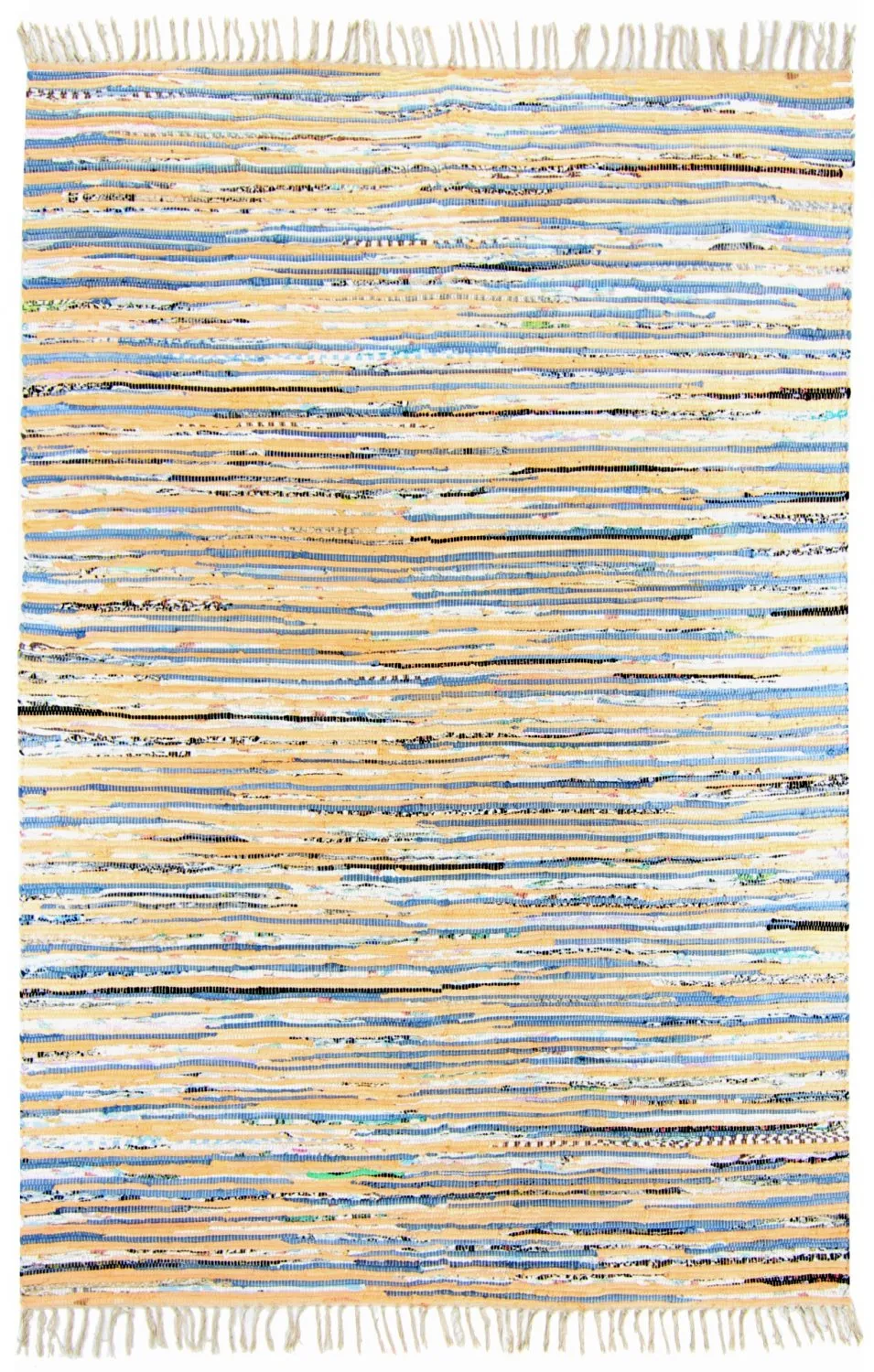 Alfombra de algodón - Delhi (beige/azul)