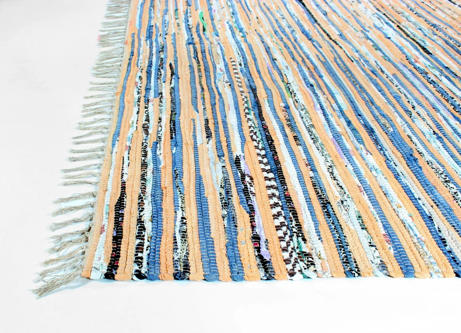 Alfombra de algodón - Delhi (beige/azul)