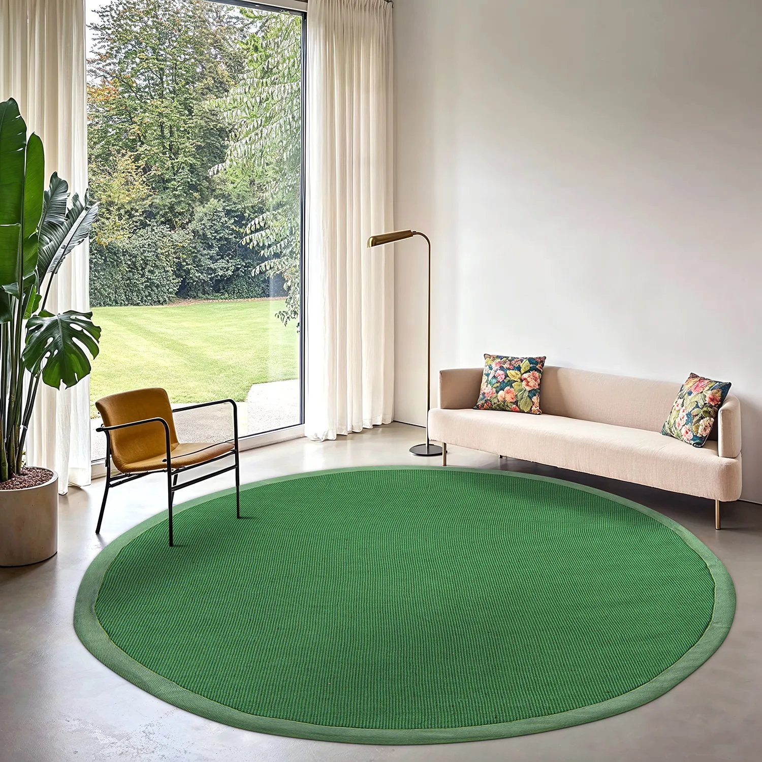 Alfombras redondeadas (sisal) - Agave (verde)
