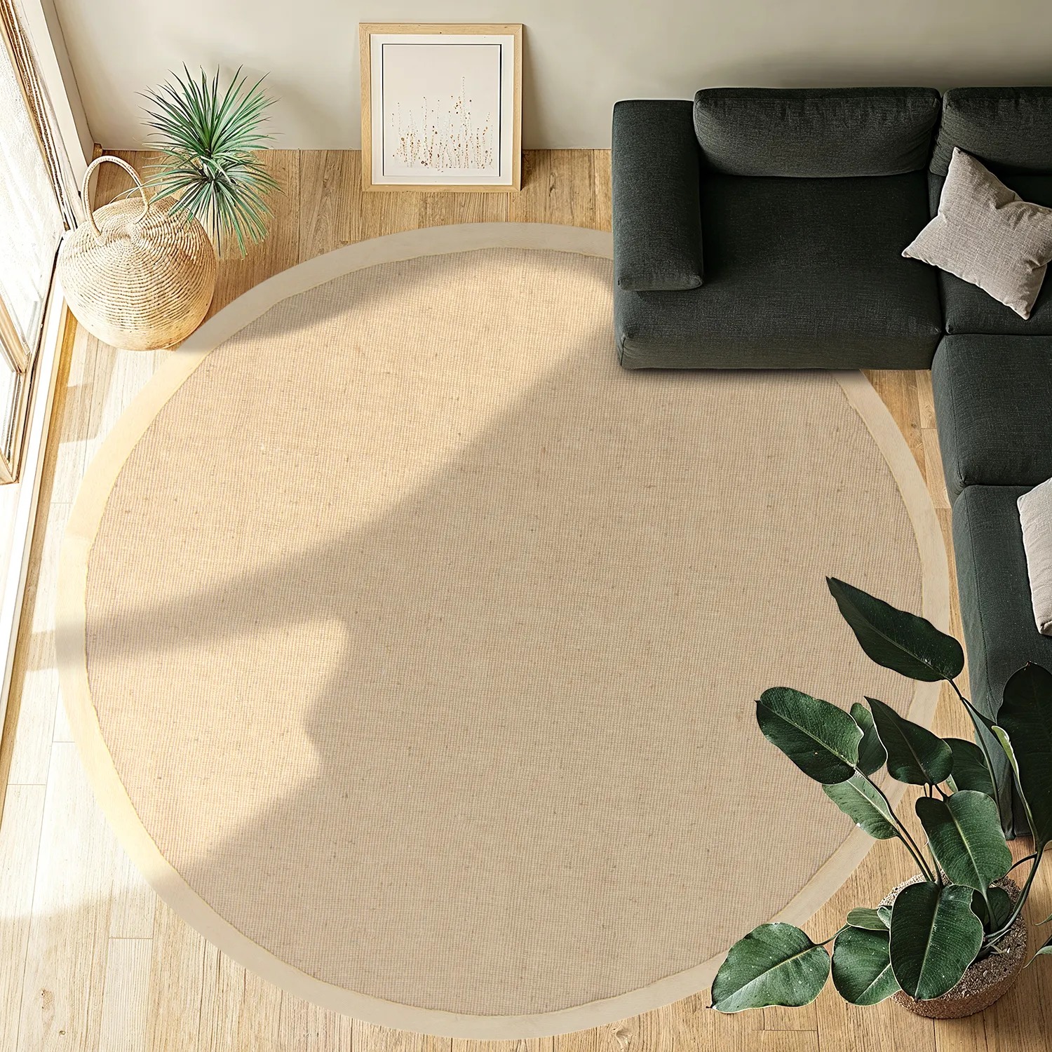 Alfombras redondeadas (sisal) - Agave (beige/beige)
