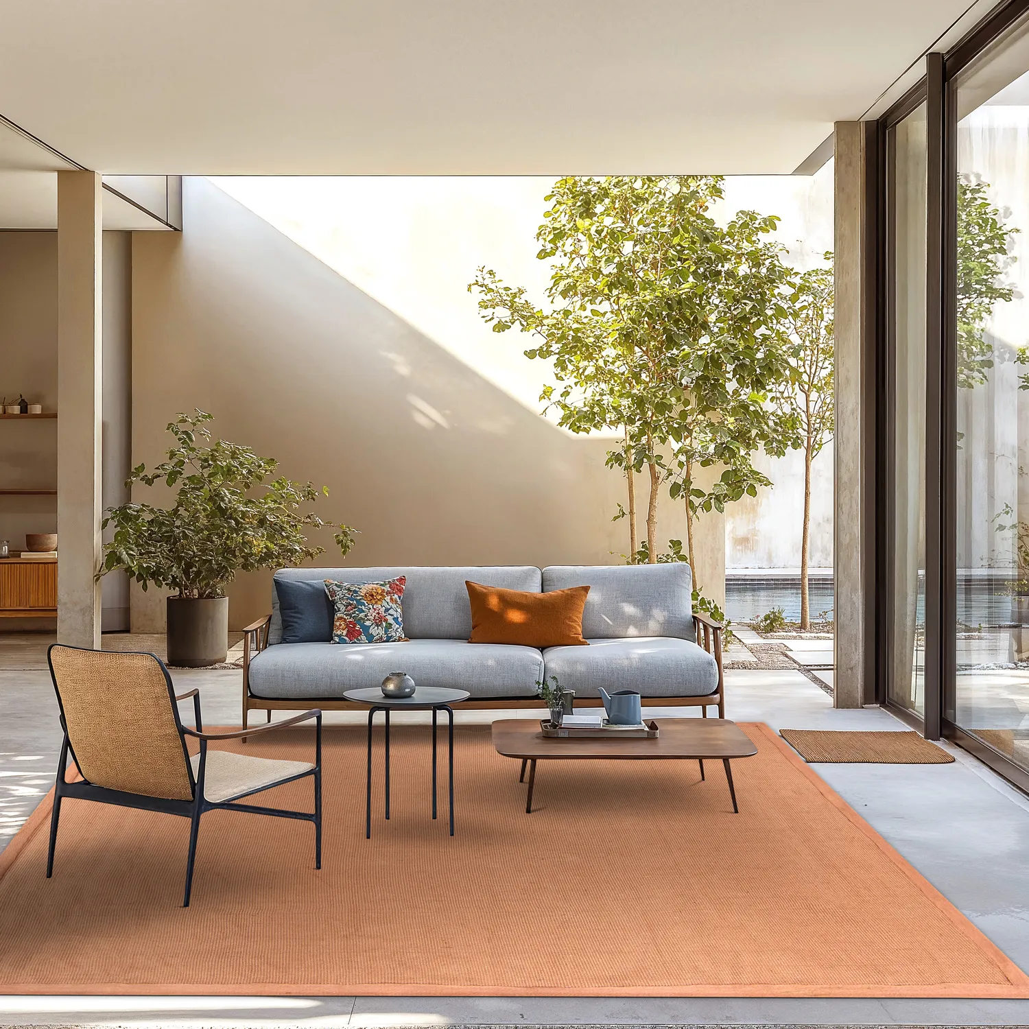 Alfombra de sisal - Agave (marron-naranja)