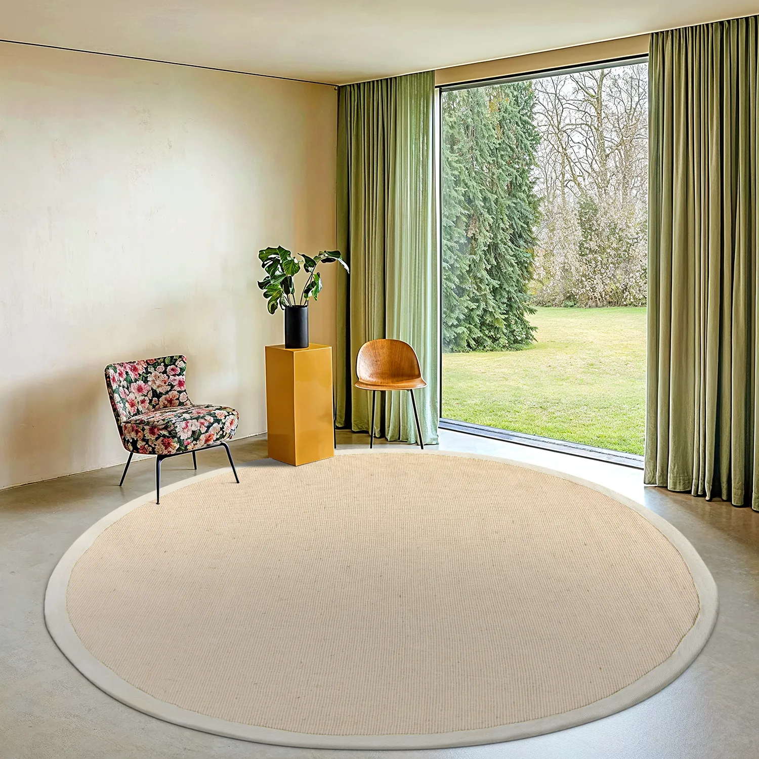 Alfombras redondeadas (sisal) - Agave (beige/gris)