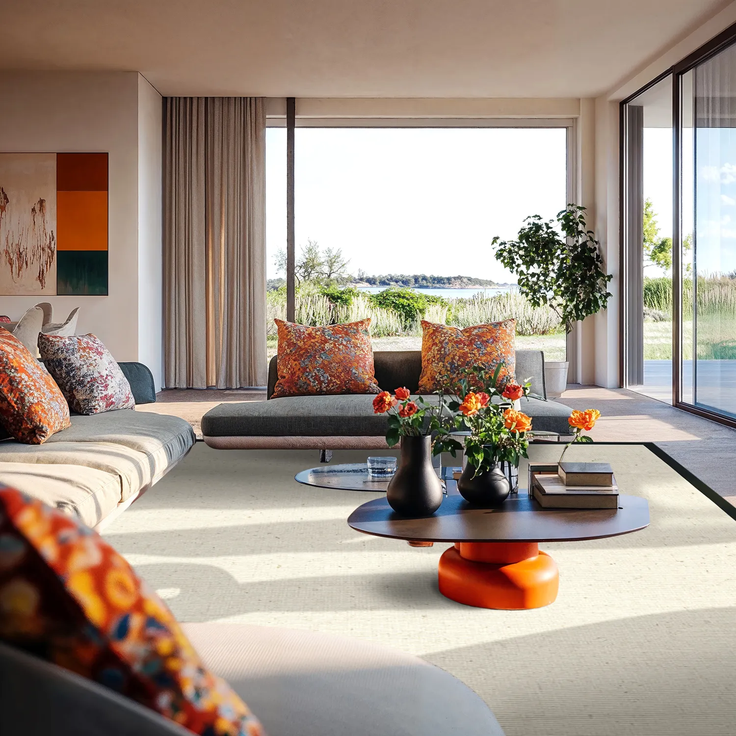 Alfombra de sisal - Agave (negro/offwhite)