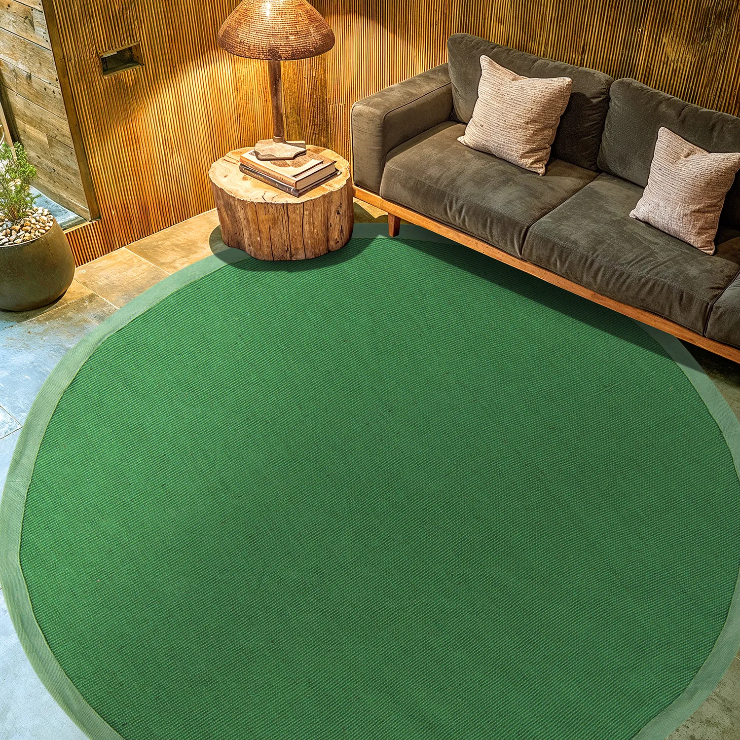 Alfombras redondeadas (sisal) - Agave (verde)