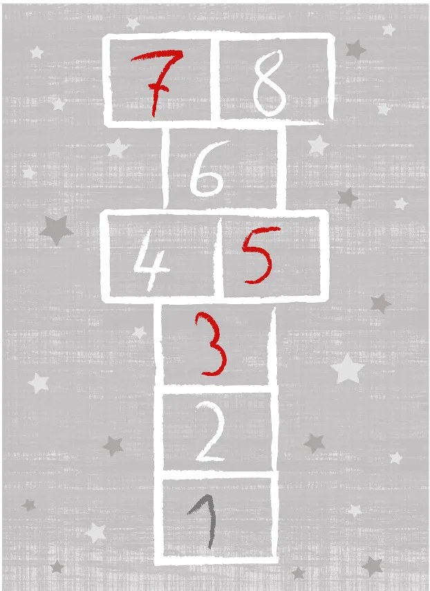 Alfombra infantil - Hopscotch (gris)