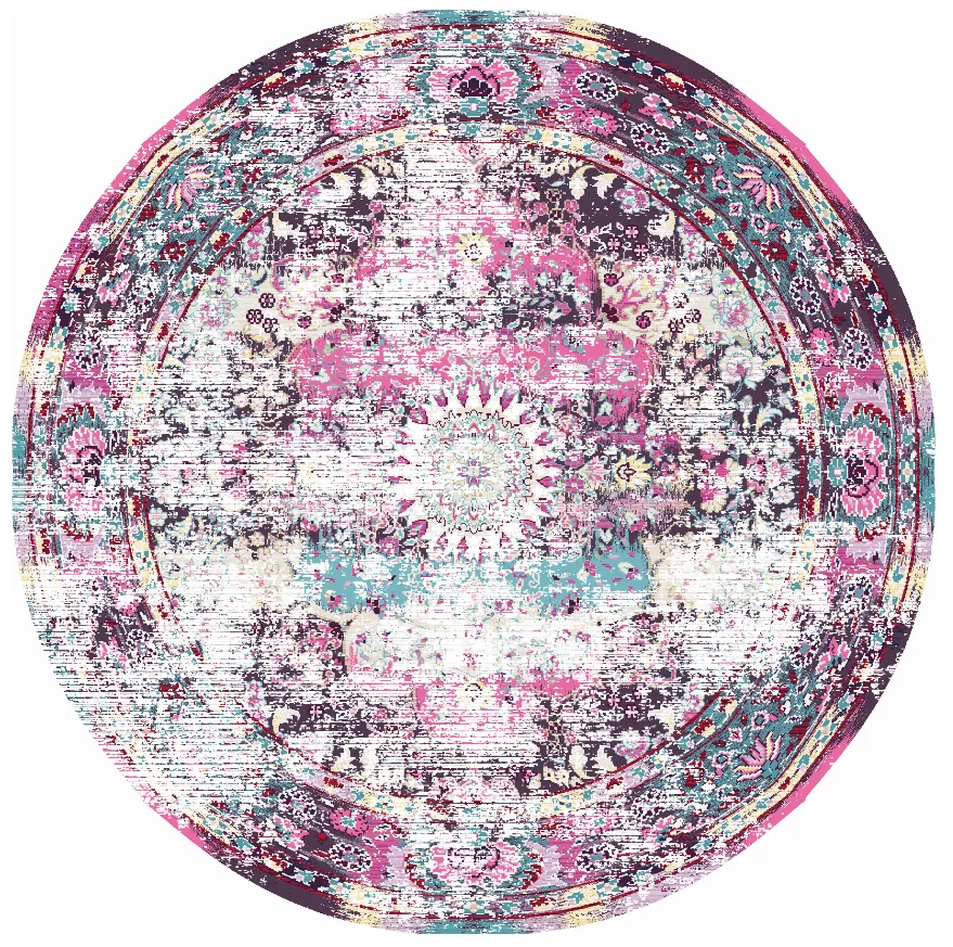 Alfombras redondeadas - Jedaida (rosa/multi)