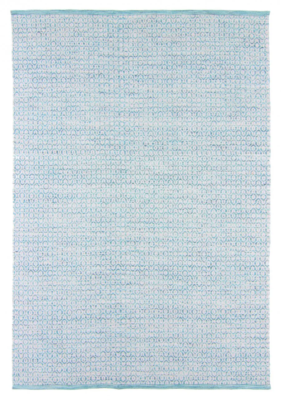 Alfombra de Lana - Snowshill (turquesa/blanco)