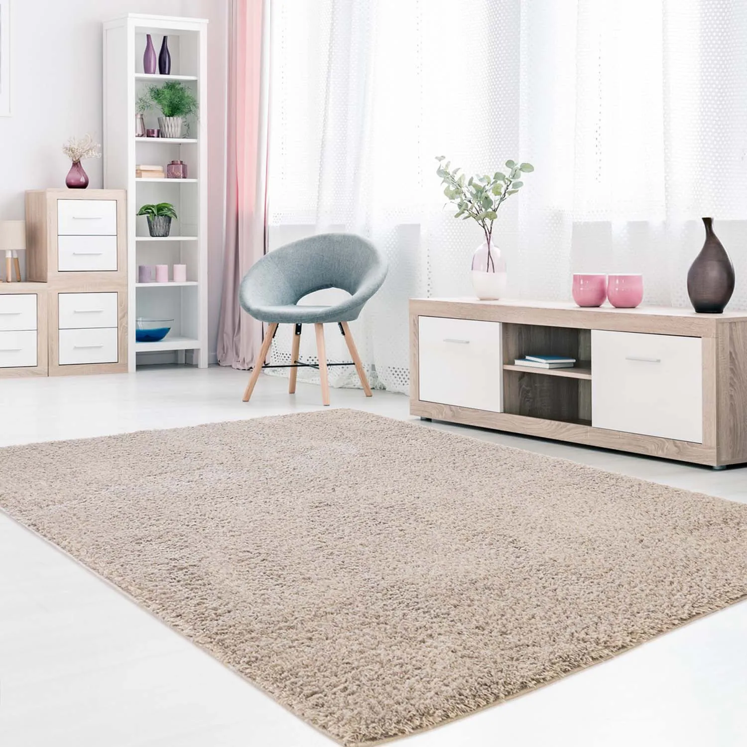 Alfombras de pelo largo - Soft Shine (beige)