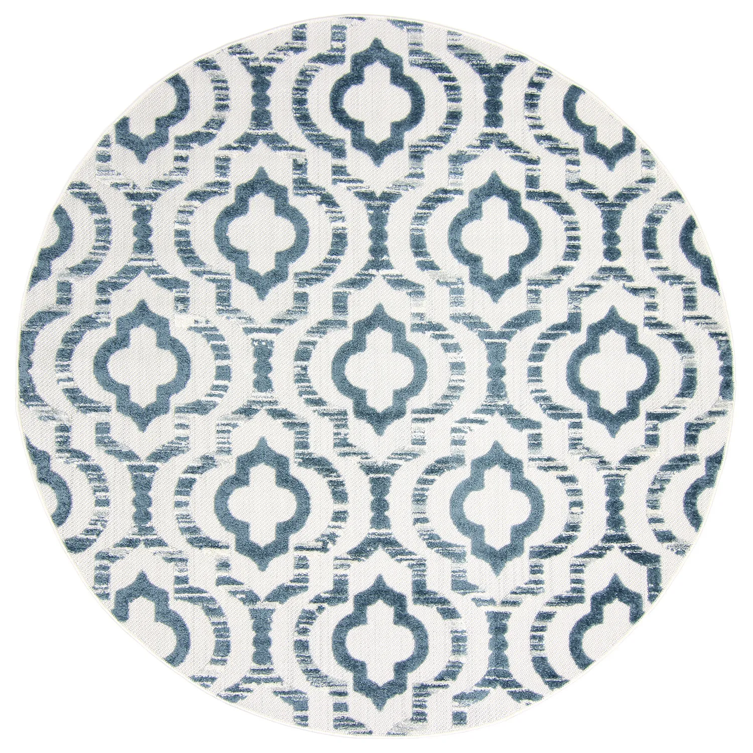 Alfombras redondeadas - Indoor/Outdoor Trenton (blanco/azul)