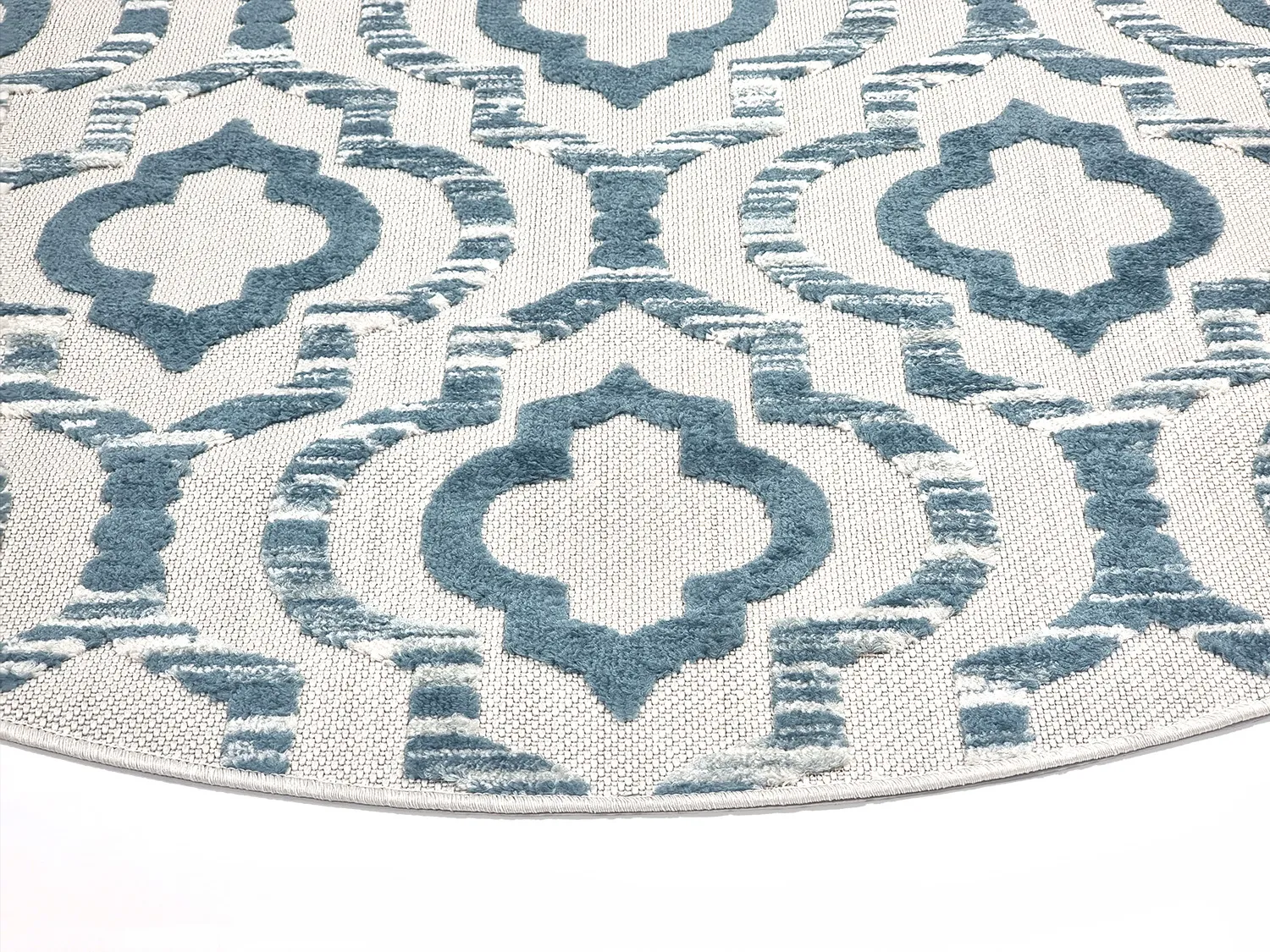 Alfombras redondeadas - Indoor/Outdoor Trenton (blanco/azul)