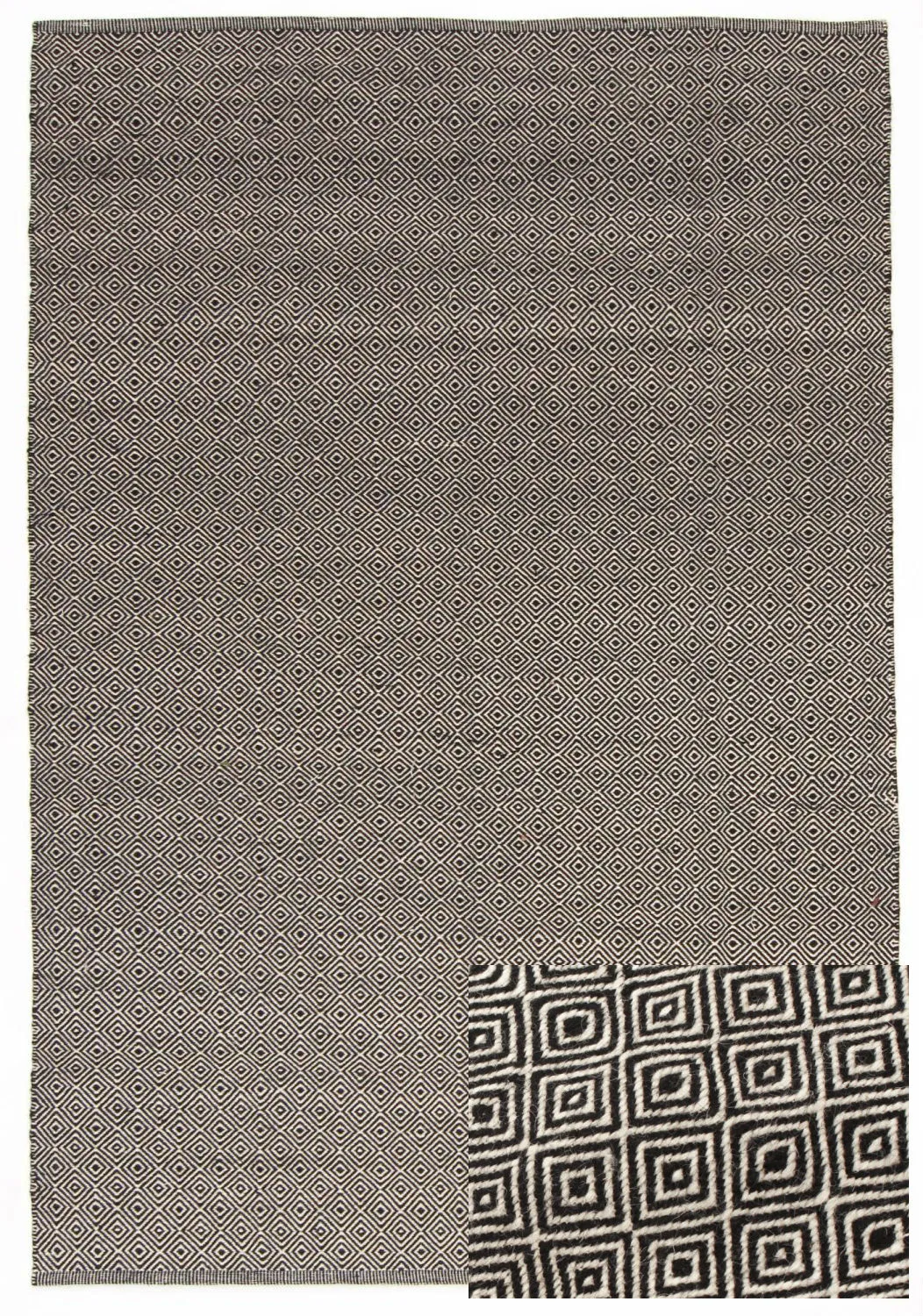Alfombra de Lana - Varella (negro/blanco)