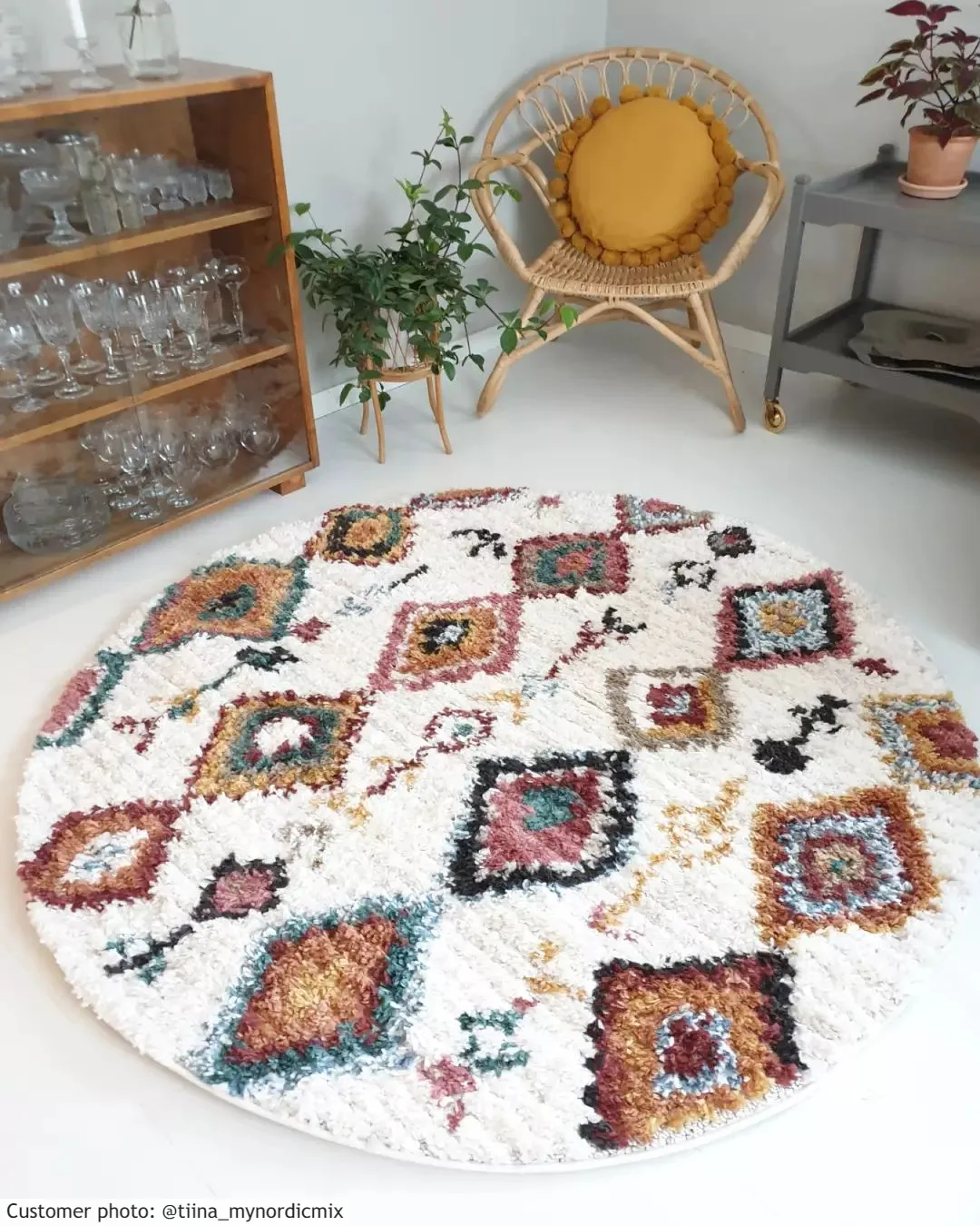 Alfombras redondeadas - Sezze (beige/multi)