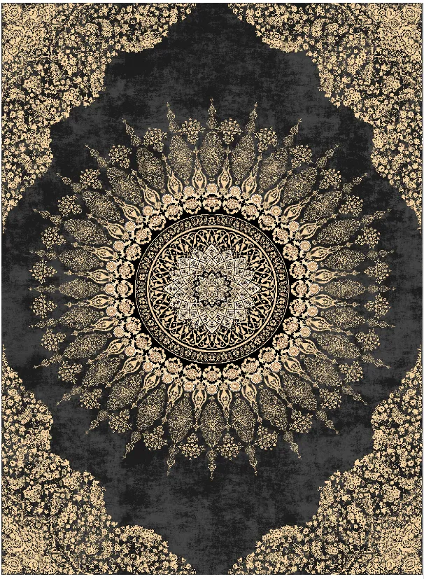 Alfombra Wilton - Sandrigo (negro/oro)