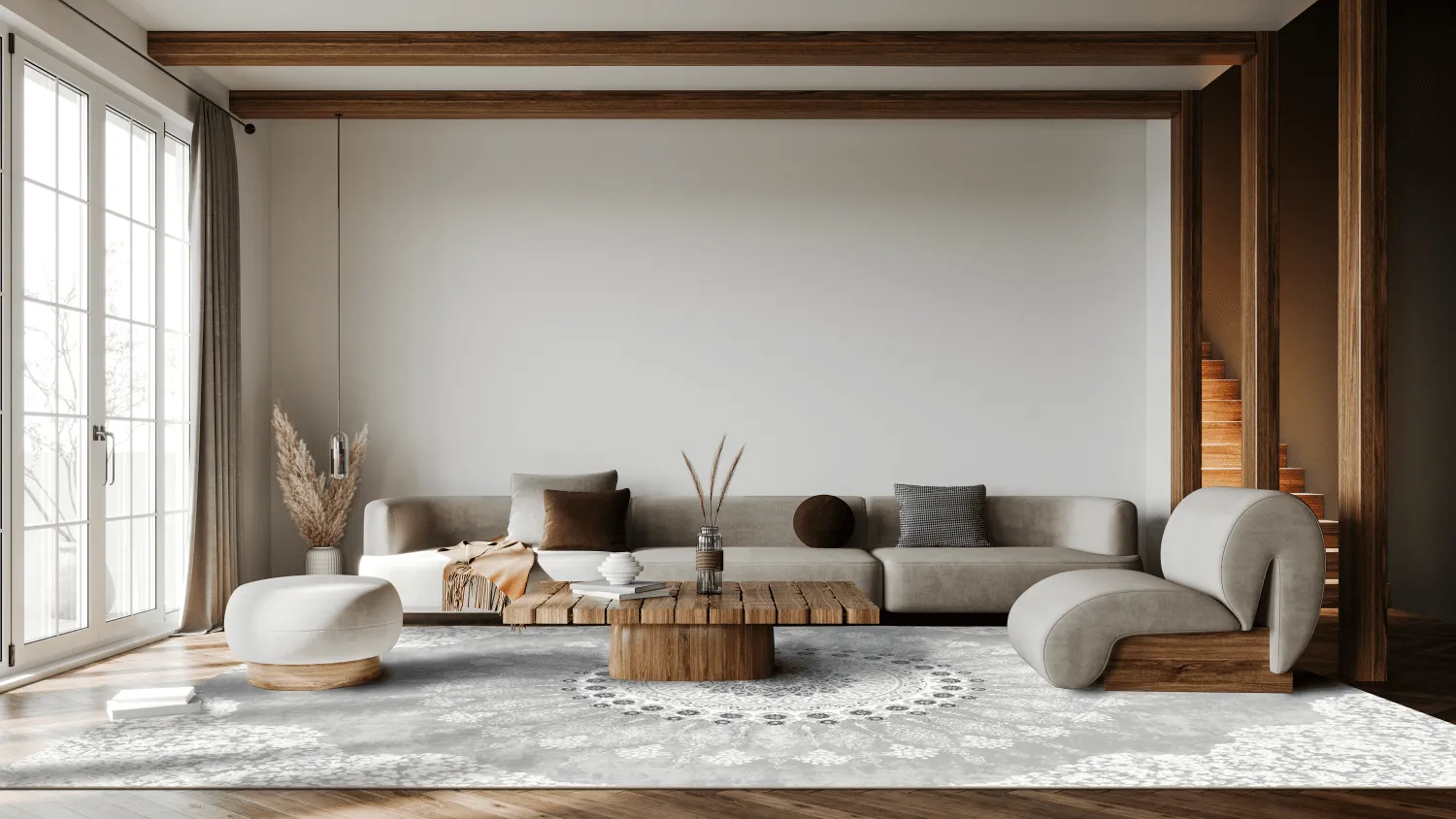 Alfombra Wilton - Sandrigo (gris/blanco)