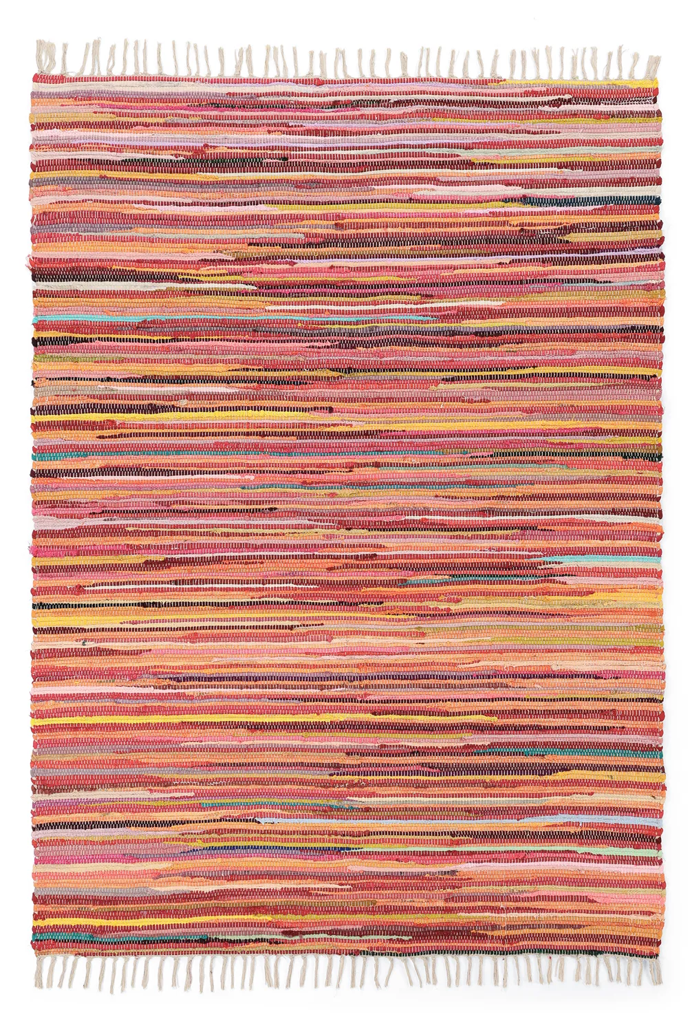 Alfombra de trapo - Happy (rosa/multicolor)