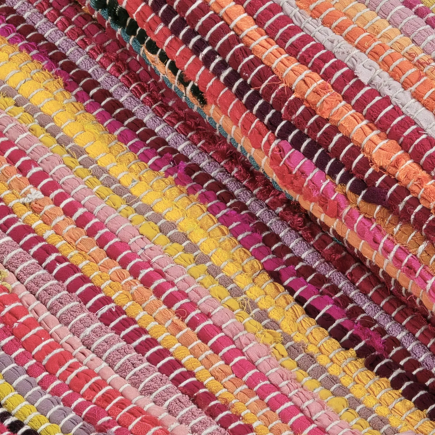 Alfombra de trapo - Happy (rosa/multicolor)