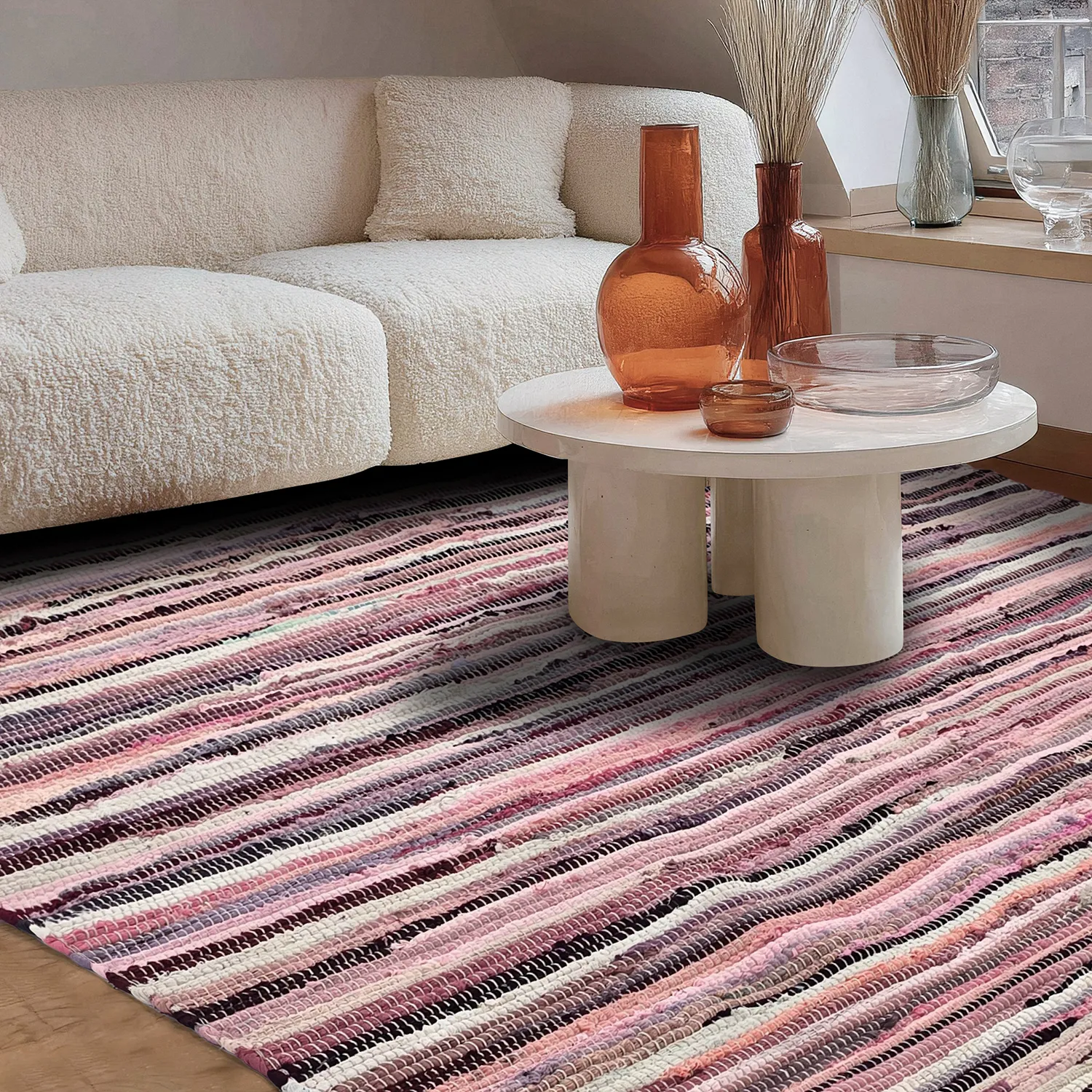 Alfombra de trapo - Home (rosa/multicolor)