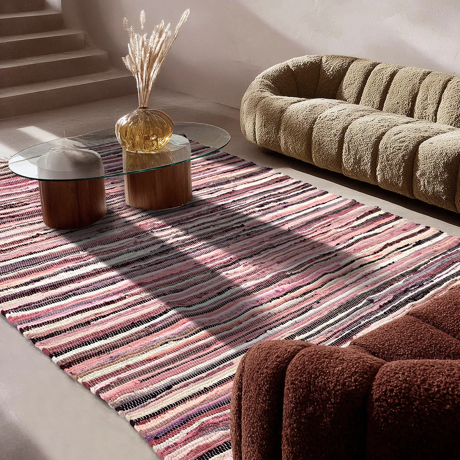 Alfombra de trapo - Home (rosa/multicolor)