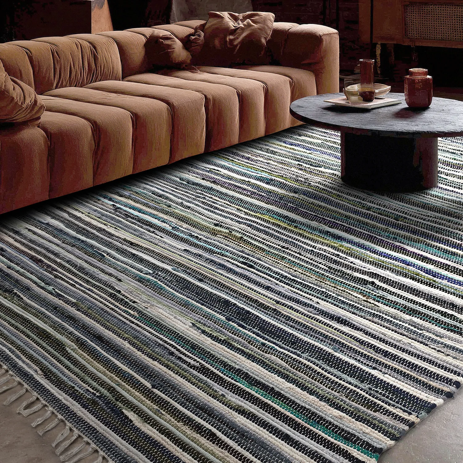 Alfombra de trapo - Home (azul/multicolor)